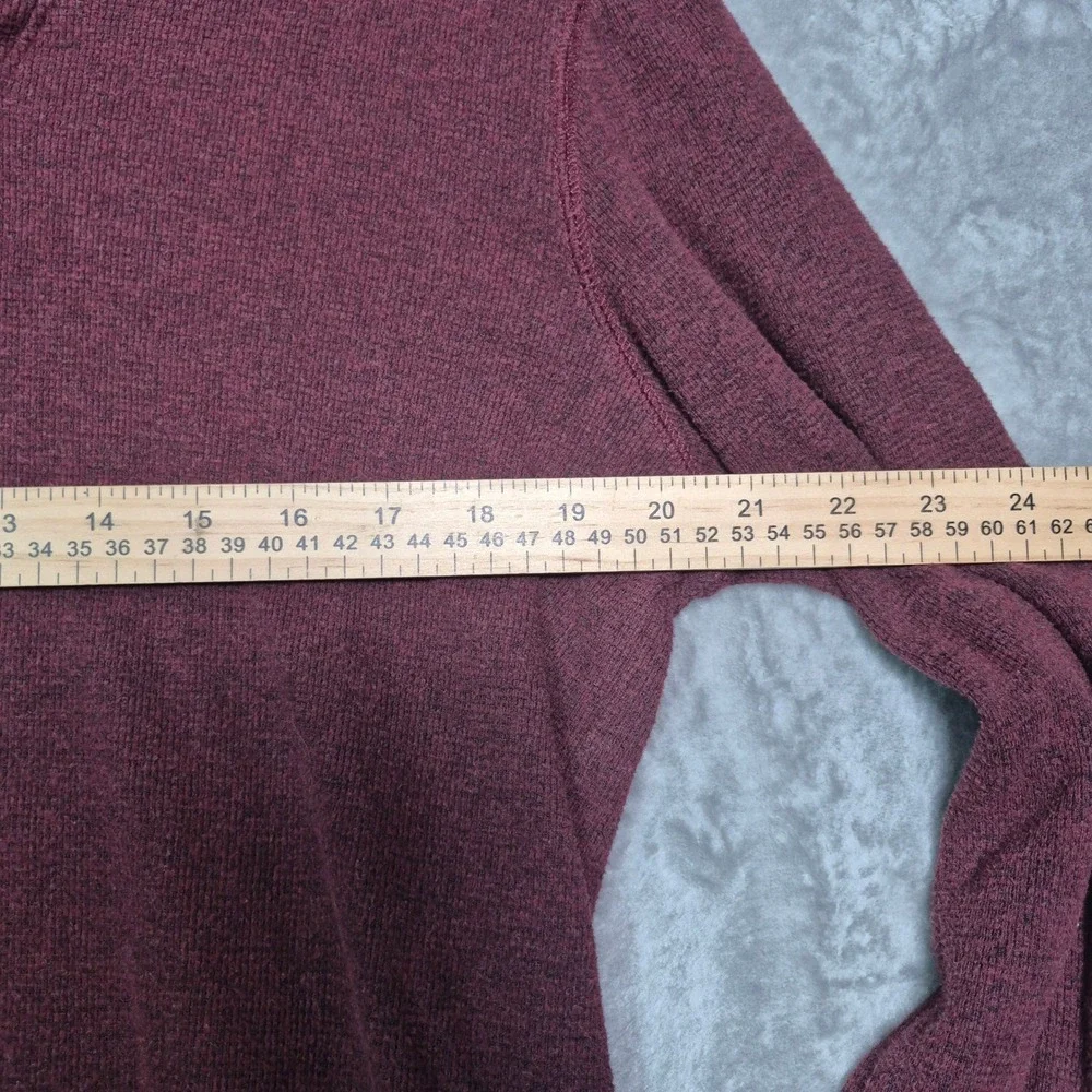 Banana Republic Mens Shawl Collar Pullover Sweatshirt Burgundy Heather Size M